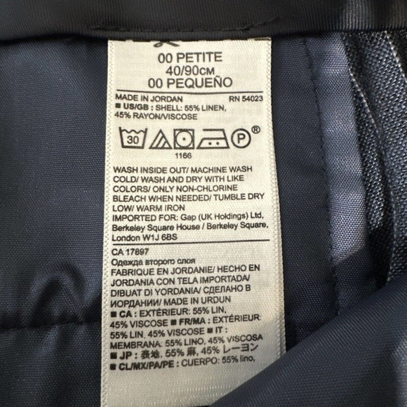 Banana Republic Factory White Navy Blue Ryan Pinstripe Straight Leg Pants Sz 00P - Picture 5 of 15